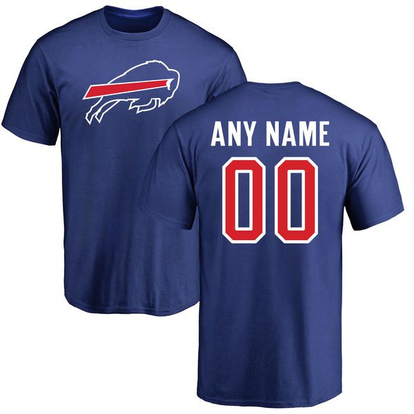 Men Buffalo Bills NFL Pro Line Royal Any Name and Number Logo Custom T-Shirt